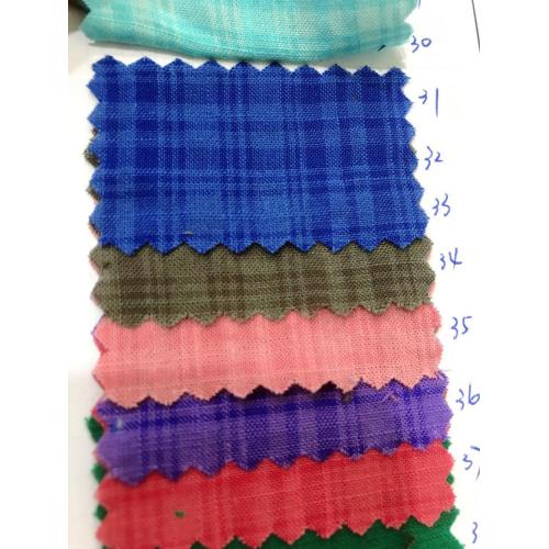 New Product 50%Cotton 50%Rayon Dark Plaid Slub Fabric
