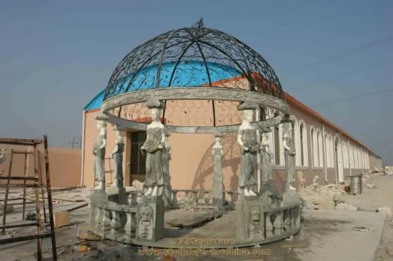Garden Stone Gazebo In green marble