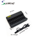 10 slotsPortable USB battery charger for li-ion 1865014500 