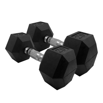 ZY FITNESS High Quality Wholesale Customized Hexagonal Rubber Coated Dumbbells
