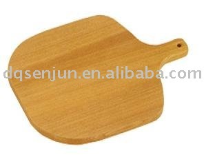 square with handle wooden pizza plate