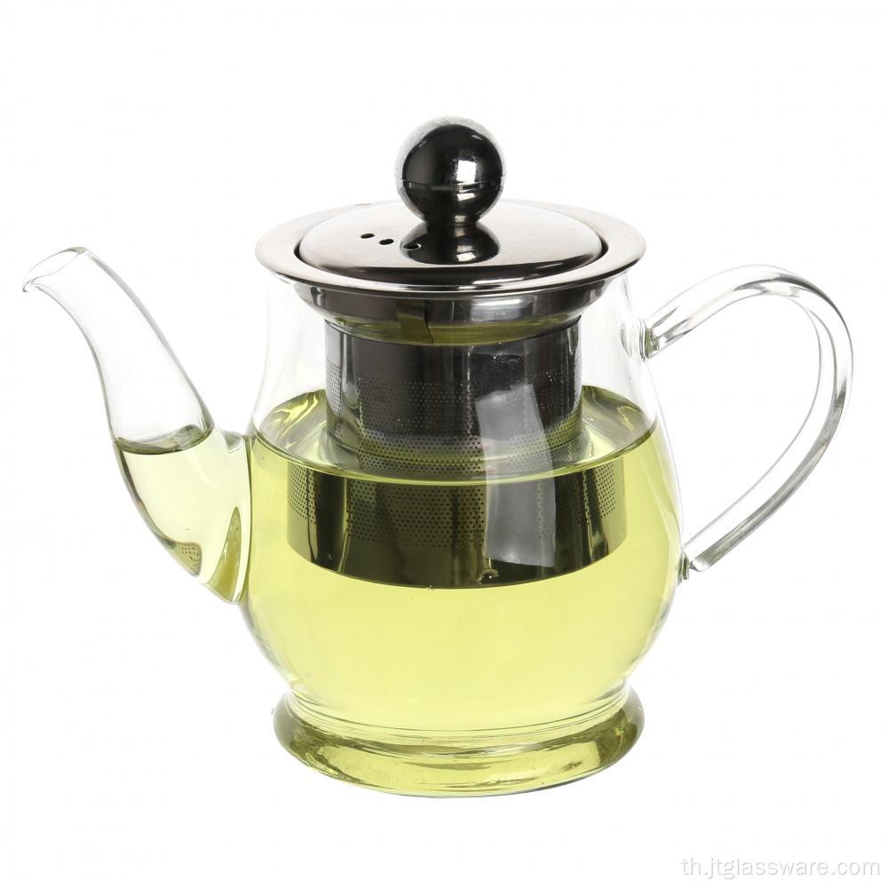 กาน้ำชาแก้ว Pyrex แบบเป่าด้วยมือพร้อมตัวกรอง