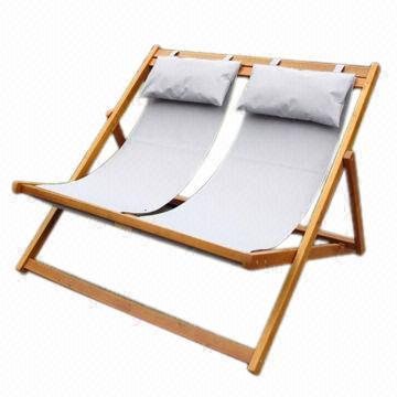 Dual Beach Chair, Made of Poplar Wood