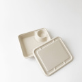 Bagasse sugarcane pulp food tray with dress holder