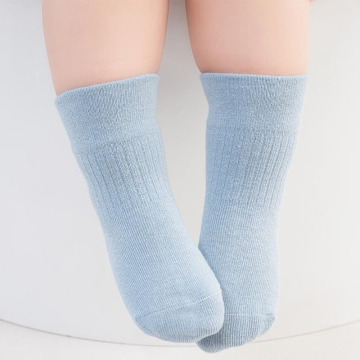 2024 Baby Solid Cotton Non-Slip Animal Organic Crew Socks - White Comfortable Bamboo Footed Socks for Children