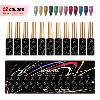 JTING 6-Color Platinum Nail Art Gel Liner Collection Set