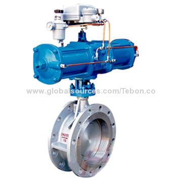 Pneumatic piston regulates butterfly valve