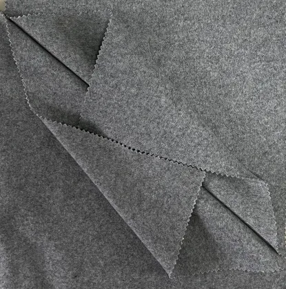 Knitted double face wool polyester blend fabric