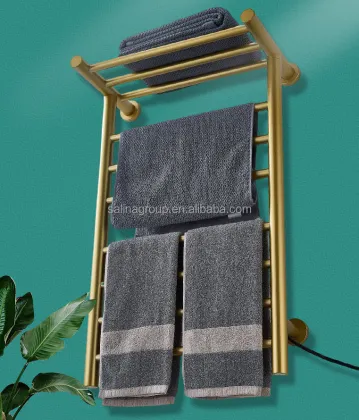 Intelligent Bathroom Stainless Steel Golden Towel Rack - One Click Foldable Electric Towel Rack