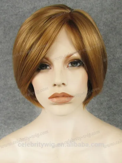 Light Blonde color short hair synthetic bob lace front wigs