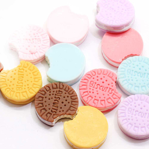 Miniature Cookies Flat Back Resin Cabochon Flatback Biscuit Simulation Food DIY Scrapbooking Phone Case Decoration Craft