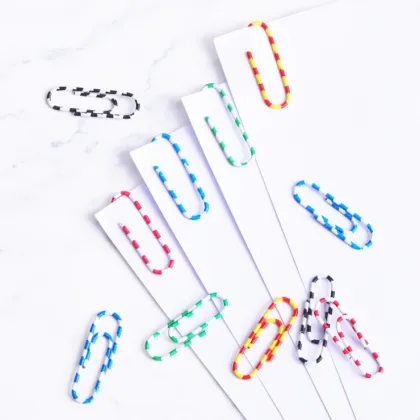 Zebra Color Paper Clips, 33mm, Assorted Vinyl Jumbo 100pcs per Box