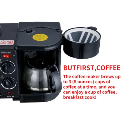 3In1 Breakfast Maker Machine: Multifunctional Coffee Maker for Small Kitchens