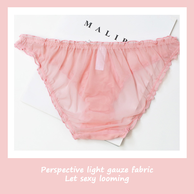Sexy Lace Lingerie Fruit Ins Embroidery Transparent Briefs Low-waist Panties Women Temptation Seamless Sweet Underwear Panties