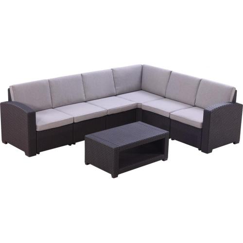 Patio Leisure Corner Rattan Set Sofa Wicker Outdoor