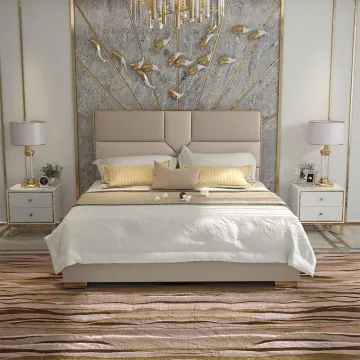 Luxury soft leather 5 stars hotel bed
