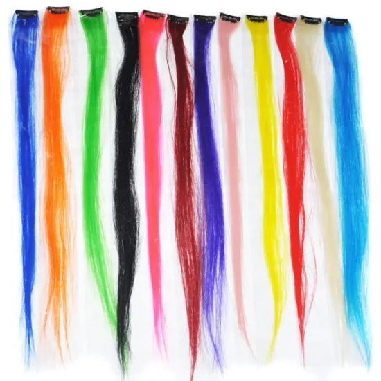 Top Quality clip in human hair flat tip human hair extension Clip in Hairpieces Synthetic Hair Accessories For Girls