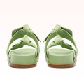Custom Green Flat Strap Slide Sandals