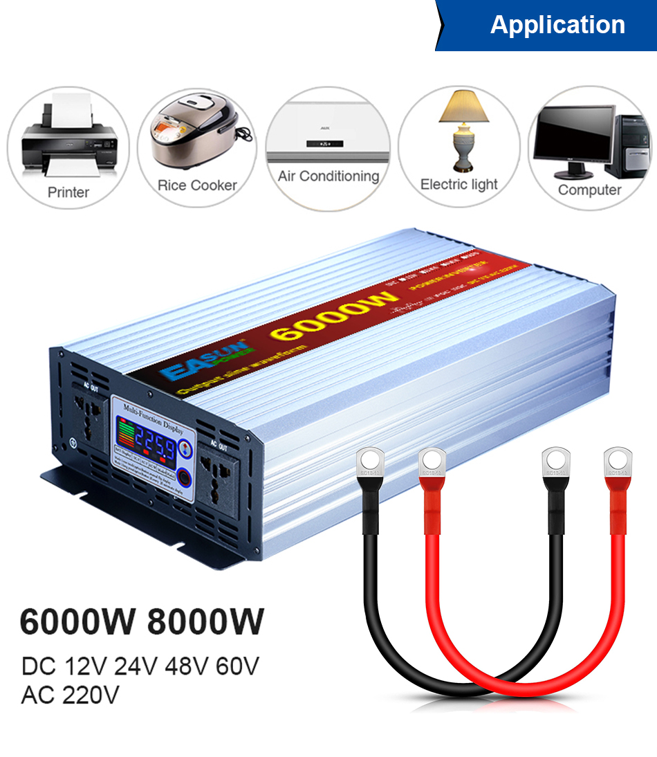 8000W Pure Sine Wave Car Inverter 12V/24V/48V