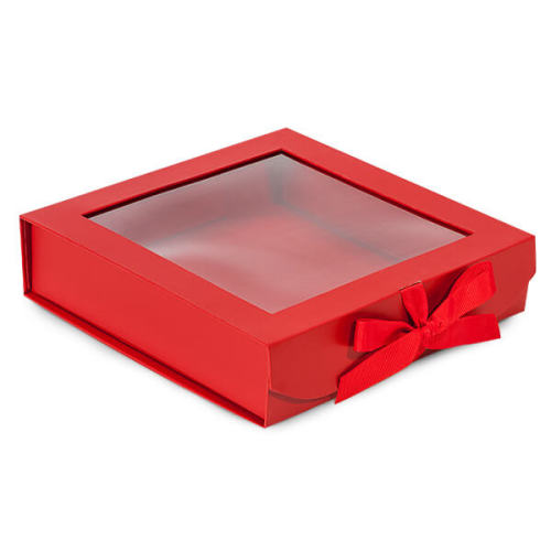 Cheap foldable flat cardboard gift box with window