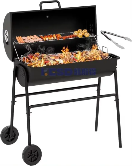 Yz Outdoor Backyard Trolley Cooking Barbecue Charcoal Barrel BBQ Grill