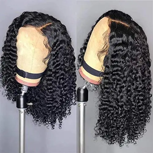 Hair Factory Wholesale Cheap Natural Color Brazilian 13*6 Lace Frontal Wigs For Black Women Curly Human Hair Short Wigs