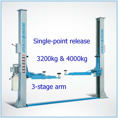 2 post lift single point release 3 stage armCE approved