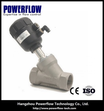 Pneumatic Angle Seat Valve with Stainless Steel Actuator thread type