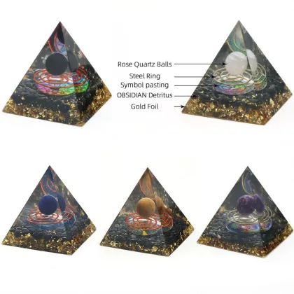 Ramdon 60MM Orgonite Pyramid for Positive Energy