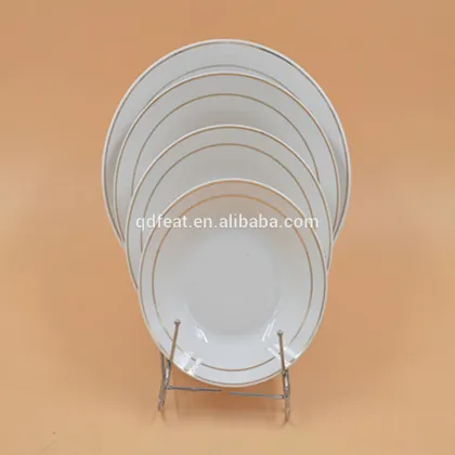 gold rim bone china dinner plate