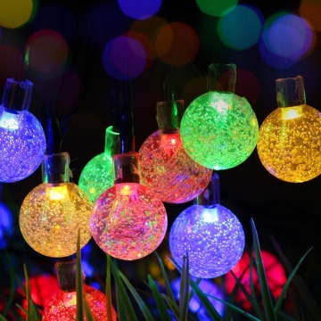 SHENPU Solar Christmas Lights Outdoor 60 LED Crystal Globe with 8 Modes