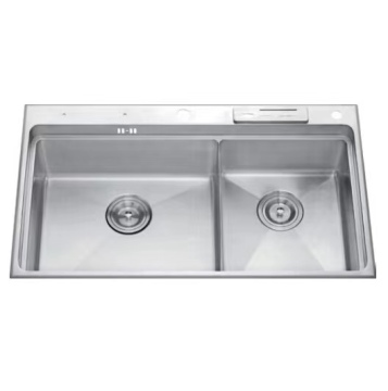 Dasen DS8349 Premium Luxury Stainless Steel Double Bowl Kitchen Sink with Knife Rack