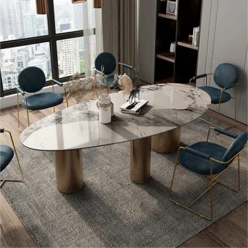 Stainless steel base dining table