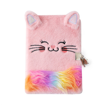 Kwaii Colorful Tail Cat Journal A5 A5 Notebook: Mignon Children's Cartoon's Lockable Student Exercice livre
