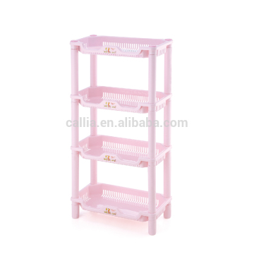 Grid design 3/4 layer multipurpose kitchen holder plastic storage rack