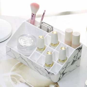 Organisateur de maquillage de vanité en marbre: petits tiroirs empilables pour le lèvres et le stockage de brillance à lèvres