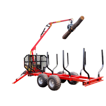 4WD Mini Wood Timber Loader with Crane for Tractor/ATV Log Trailer with Grapple