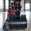 2Ton Red Canopy Mini Excavator المطاط المسار العمل