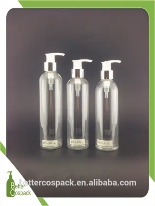 280ml PET shampoo bottle clear plastic lotion pump bottle