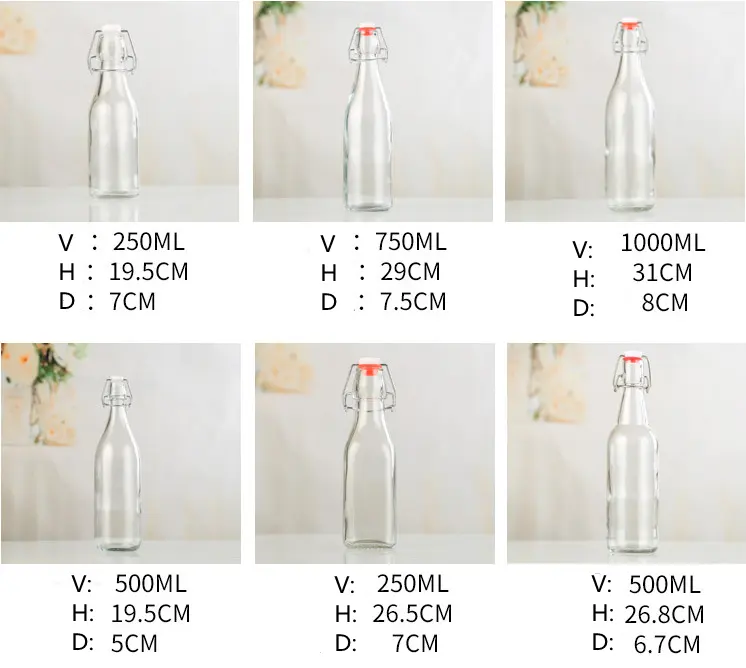 1000ml Round Glass Bottle