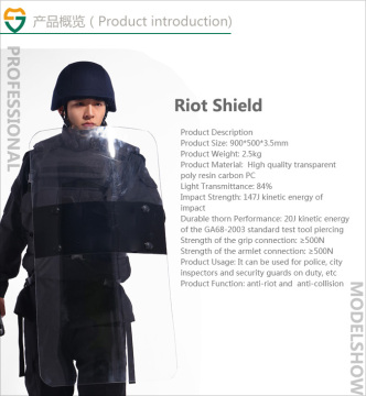 Transparent Poly Resin Carbon PC material high quality best price Police Anti riot shield