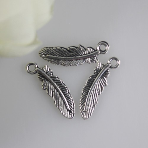 Wholesale 200Pcs Alloy Feather Charms DIY Art Decoration Handmade Bracelet Earring Jewelry Ornament Accessories