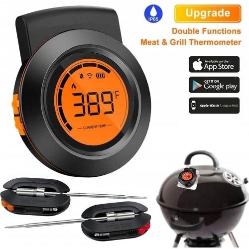 Bluetooth Remote BBQ Meat Cooking Thermometer Digital Oven Thermometer with  Max 6 Probe Port for Smoker Grilling - China BBQ Thermometer and BBQ Meat  Thermometer price