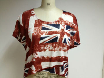HIGHT LOW KNIT PRINTED SHIRT