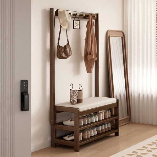 رف معطف متعدد الطبقات من Entryway Nan Bamboo مع خطافات