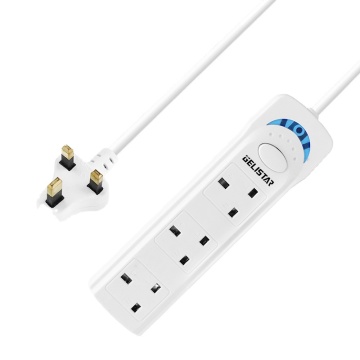 UK Standard 3-Outlet Electric Socket Power Strip with Switch