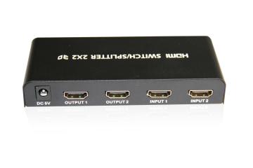 New Design 1.4A 3D 1080P 2X2 HDMI Splitter Switcher