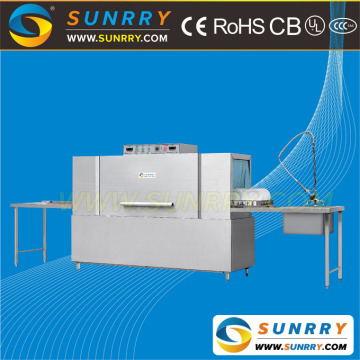 Professional double cylinder and spray tunnel type electric auomatic detergent freshener dishwasher