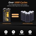 4PCS 9V 3600mWh باتری لیتیومی قابل شارژ با شارژر