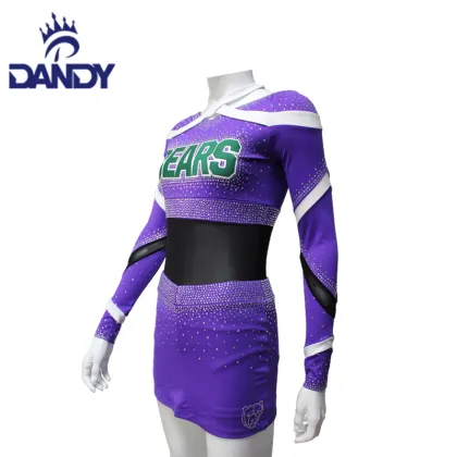 Purple varsity cheerleading uniforms